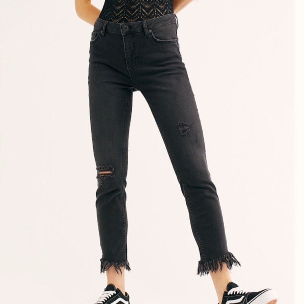 Free People Frayed Skinny Jeans